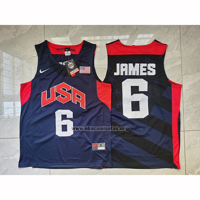 Camiseta USA 2012 Lebron James NO 6 Negro